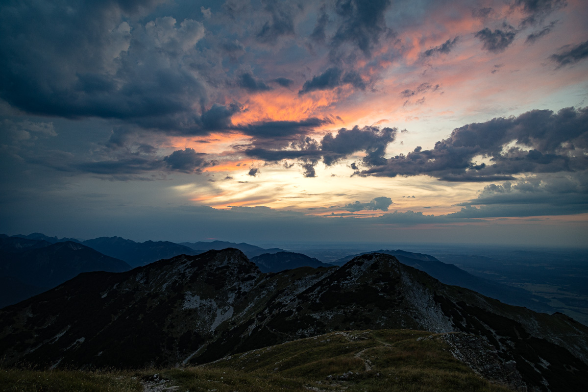 mountain panorama in the evening
