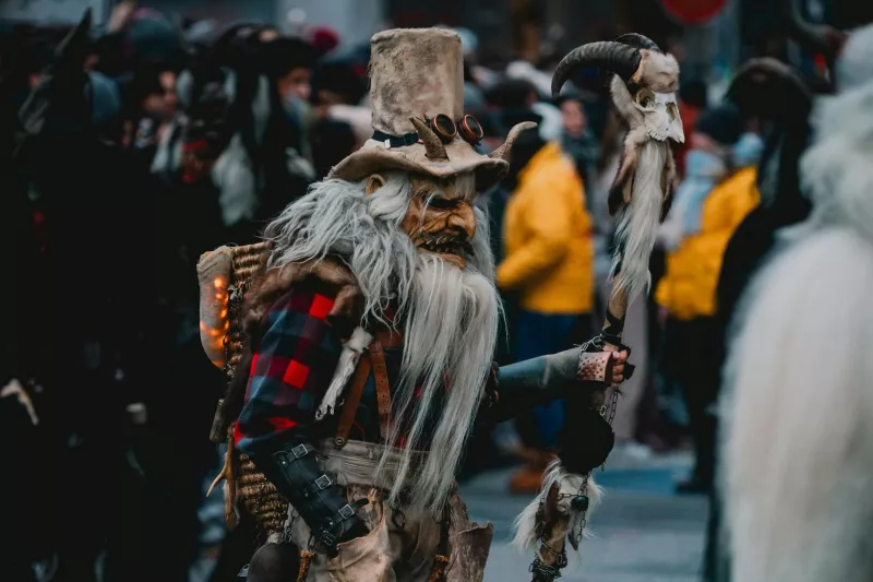 A Krampus at a parade in Munich