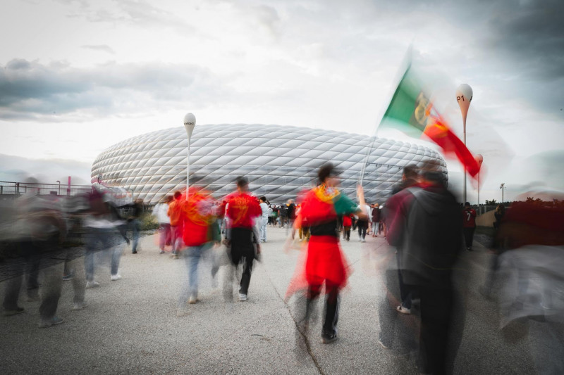 Portugal Fans on their way to the Allianz Arena ahead of the UEFA Nations League final